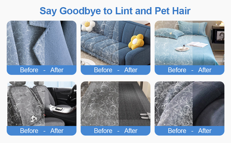 Reusable Pet Hair Remover Glove, Dual-Directional Electrostatic Lint Remover Mitt for Furniture, Couch, Bedding, Carpet & Clothing