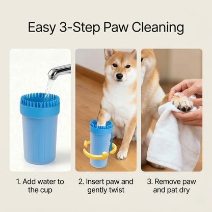 Portable Dog Paw Cleaner Cup with Soft Silicone Bristles, Manual Muddy Foot Washer for Small & Large Dogs