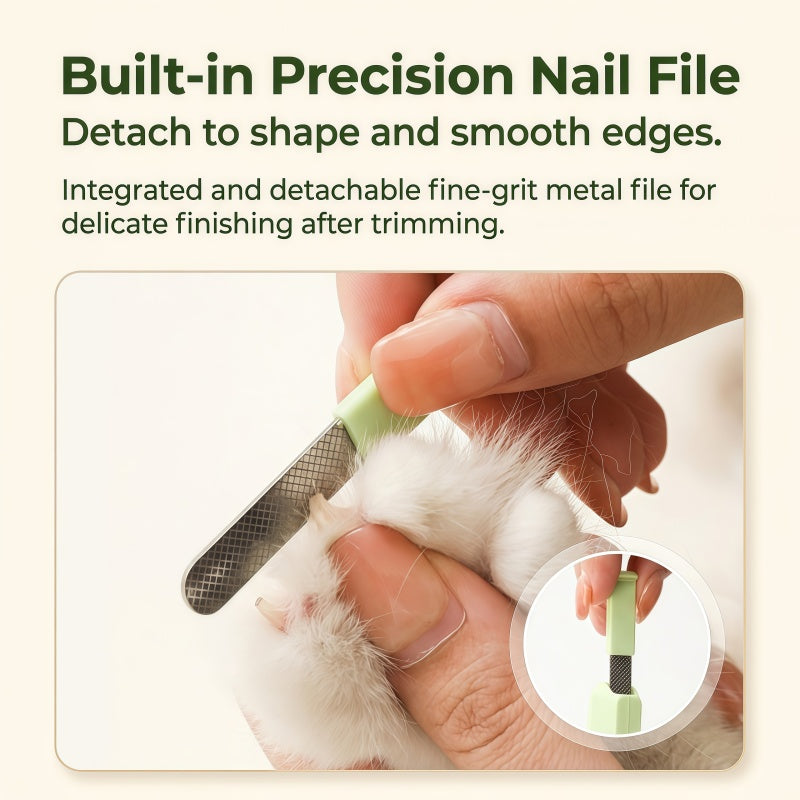 Professional Pet Nail Clipper with LED Light & Nail Catcher - Ergonomic Cat & Dog Grooming Trimmer