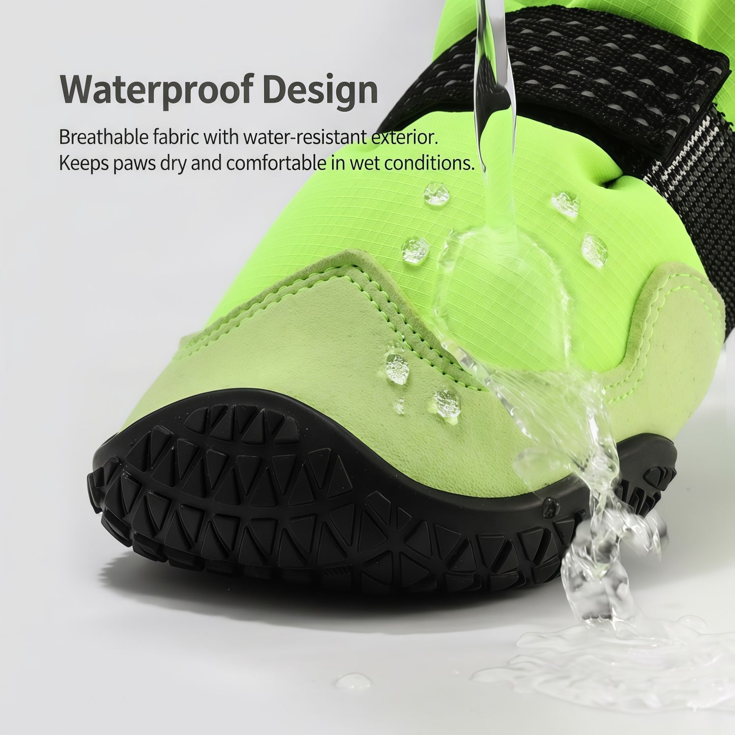 Waterproof Dog Boots with Anti-Slip Rubber Sole & Reflective Straps - All-Weather Paw Protectors