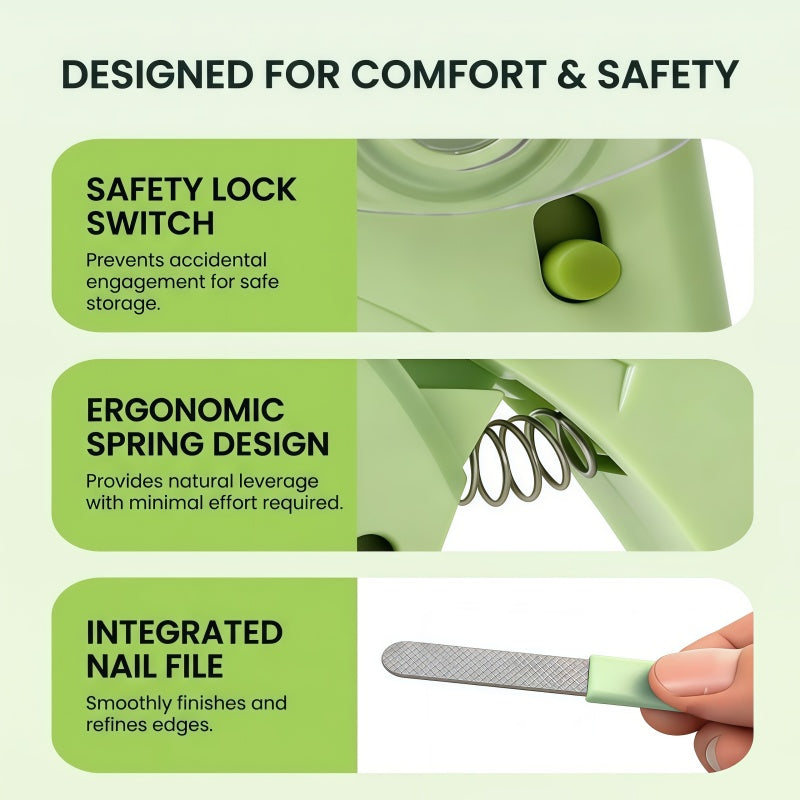 Professional Pet Nail Clipper with LED Light & Nail Catcher - Ergonomic Cat & Dog Grooming Trimmer