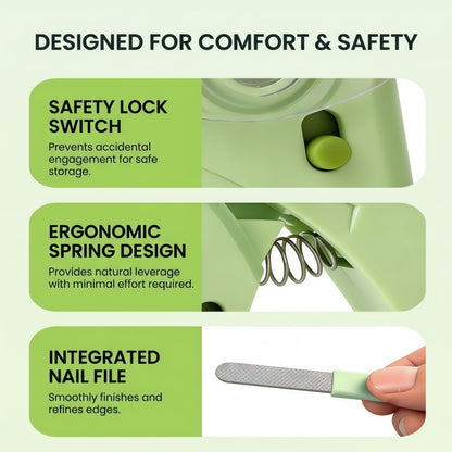 Professional Pet Nail Clipper with LED Light & Nail Catcher - Ergonomic Cat & Dog Grooming Trimmer