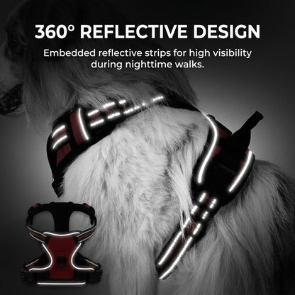 Reflective No-Pull Dog Harness with Control Handle and Leash Set - Adjustable Breathable Padded Pet Vest for Small Medium Large Dogs