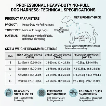 Reflective No-Pull Dog Harness with Control Handle and Leash Set - Adjustable Breathable Padded Pet Vest for Small Medium Large Dogs