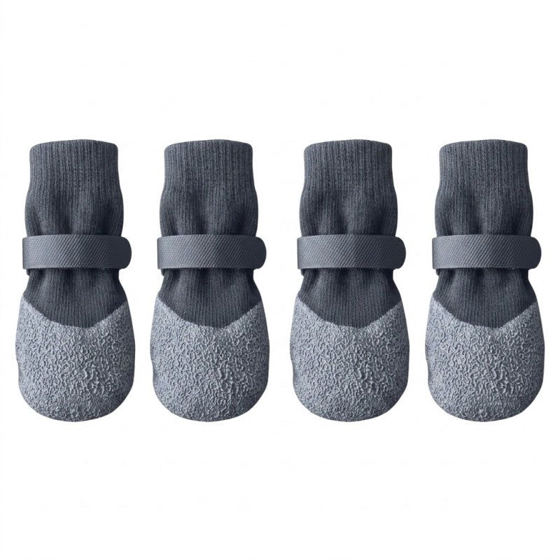Waterproof Dog Boots, Anti-Slip Rubber Sole Paw Protectors with Adjustable Straps, 4-Pack