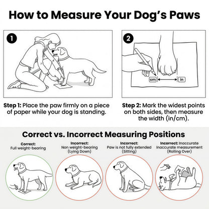 Water-Repellent Dog Boots with Anti-Slip Sole & Reflective Straps, Winter Fleece Lined Paw Protectors