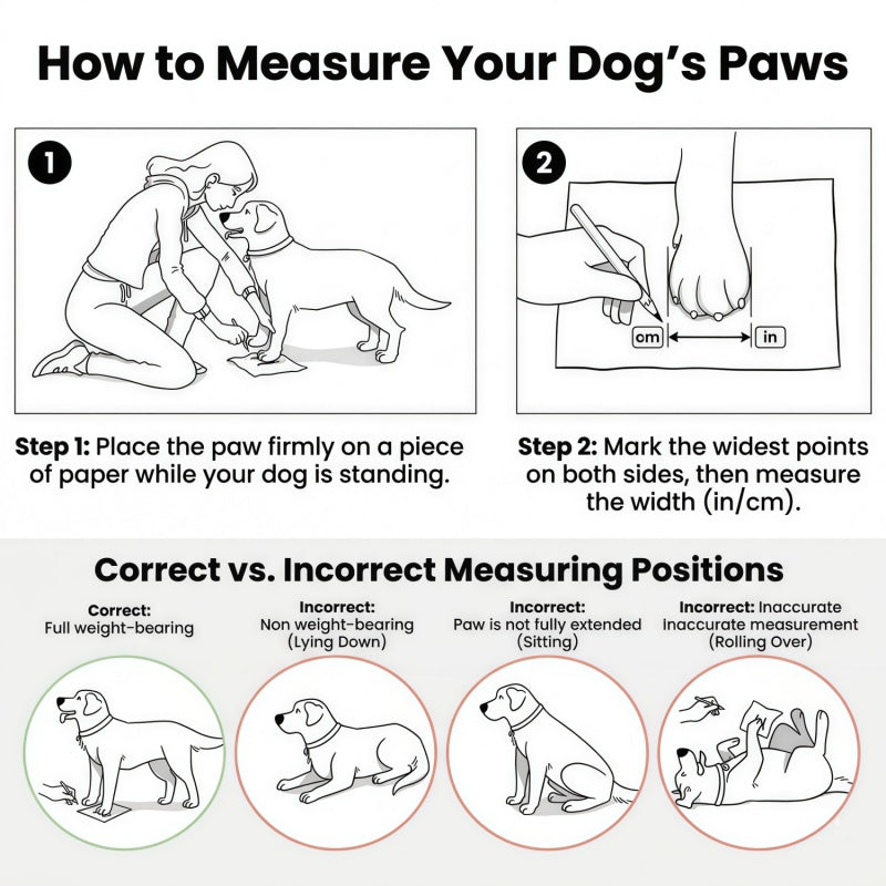 Water-Repellent Dog Boots with Anti-Slip Sole & Reflective Straps, Winter Fleece Lined Paw Protectors