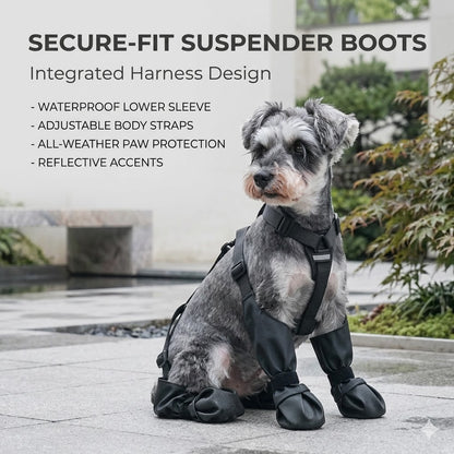Adjustable Dog Suspender Boots - Water-Resistant Pet Leggings with Anti-Slip Paw Protection