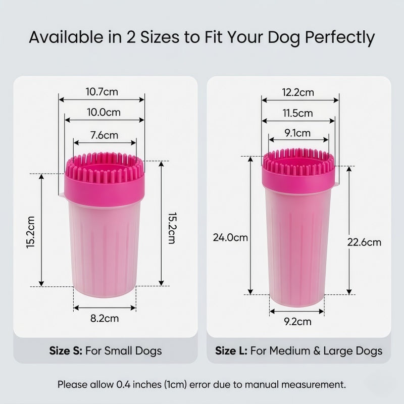 Portable Dog Paw Cleaner Cup with Soft Silicone Bristles, Manual Muddy Foot Washer for Small & Large Dogs