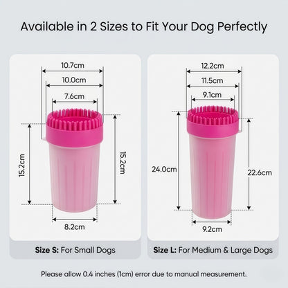 Portable Dog Paw Cleaner Cup with Soft Silicone Bristles, Manual Muddy Foot Washer for Small & Large Dogs