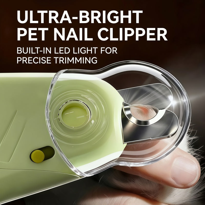 Professional Pet Nail Clipper with LED Light & Nail Catcher - Ergonomic Cat & Dog Grooming Trimmer