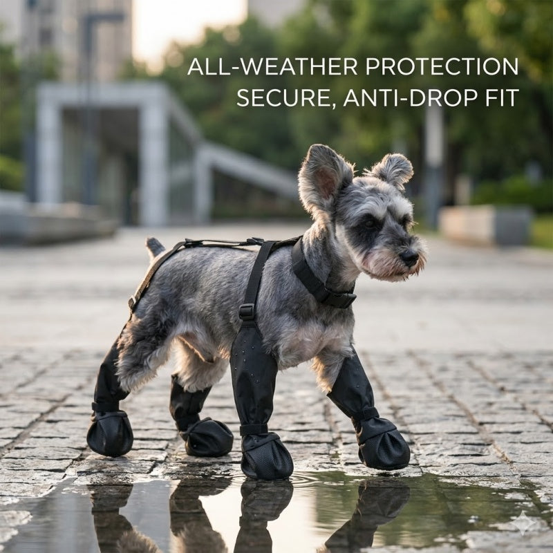 Adjustable Dog Suspender Boots - Water-Resistant Pet Leggings with Anti-Slip Paw Protection