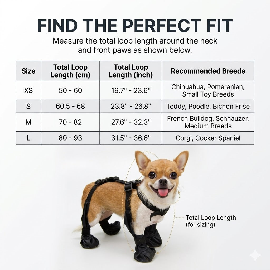 Adjustable Dog Suspender Boots - Water-Resistant Pet Leggings with Anti-Slip Paw Protection