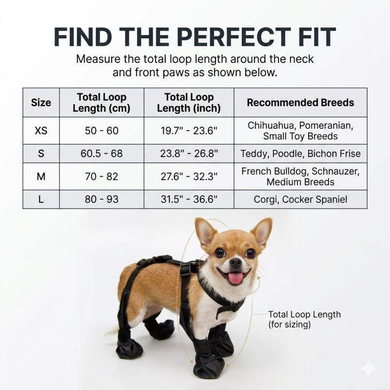 Adjustable Dog Suspender Boots - Water-Resistant Pet Leggings with Anti-Slip Paw Protection