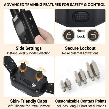 Rechargeable Dog Training Collar with Remote - 2600ft / 800m Control Range, 3 Training Modes