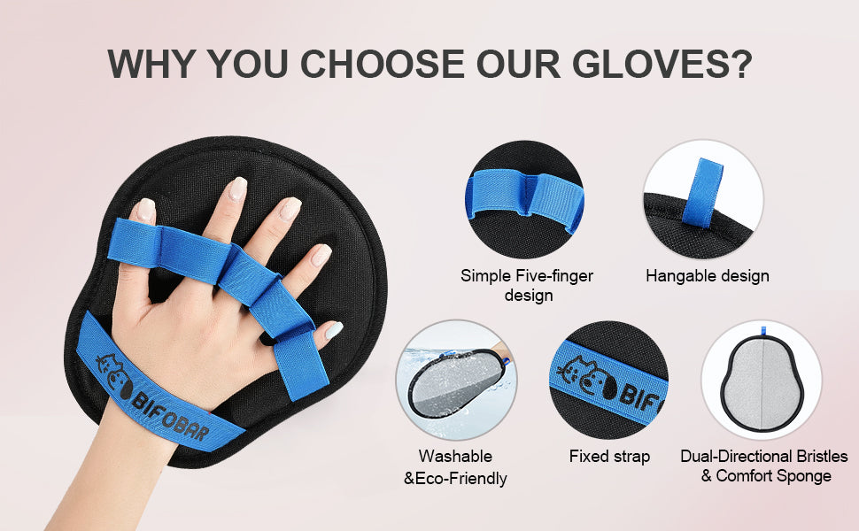 Reusable Pet Hair Remover Glove, Electrostatic Dual-Directional Fabric Lint Mitt for Couch, Furniture, Carpet, Bedding & Clothing