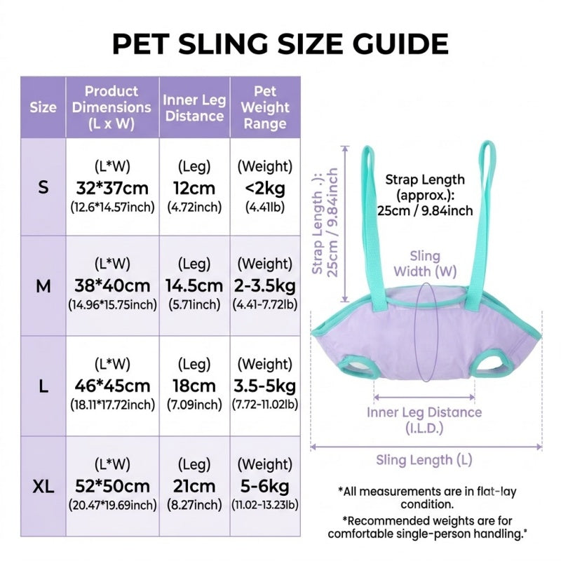 Breathable Pet Grooming Hammock Sling with Alloy Hooks & Adjustable Straps for Dogs and Cats