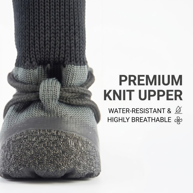 Water-Resistant Outdoor Knit Dog Boots with Non-Slip Sole & Adjustable Fastening