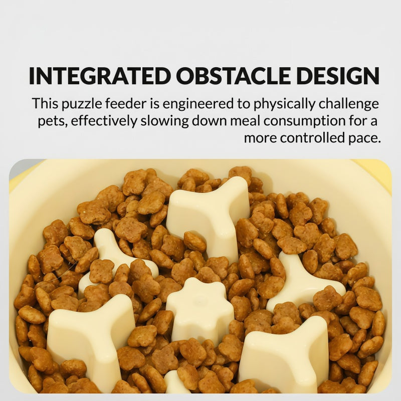 2-in-1 Slow Feeder & Stainless Steel Dog Bowl Combo with Non-Slip Base for Small Dogs & Cats