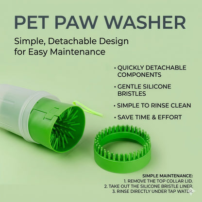 Portable Dog Paw Cleaner Cup with Soft Silicone Bristles, Manual Muddy Foot Washer for Small & Large Dogs