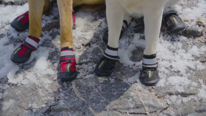 Water-Repellent Dog Boots with Anti-Slip Sole & Reflective Straps, Winter Fleece Lined Paw Protectors