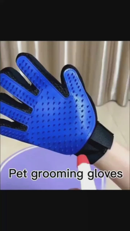 Pet Grooming Gloves, Soft Silicone Gentle Deshedding Brush Gloves for Dogs & Cats, Breathable Mesh