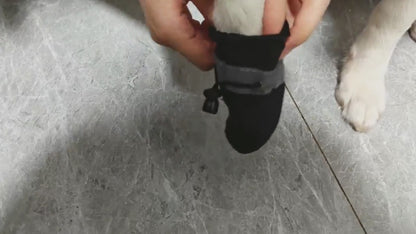 Water-Resistant Soft-Sole Dog Boots with Anti-Slip Sole and Reflective Straps