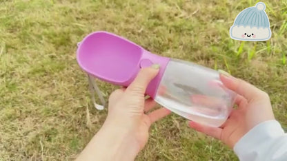 Portable Dog Water Bottle with Food Container and Water Filter - Leak-Proof Travel Pet Dispenser for Walking, Hiking